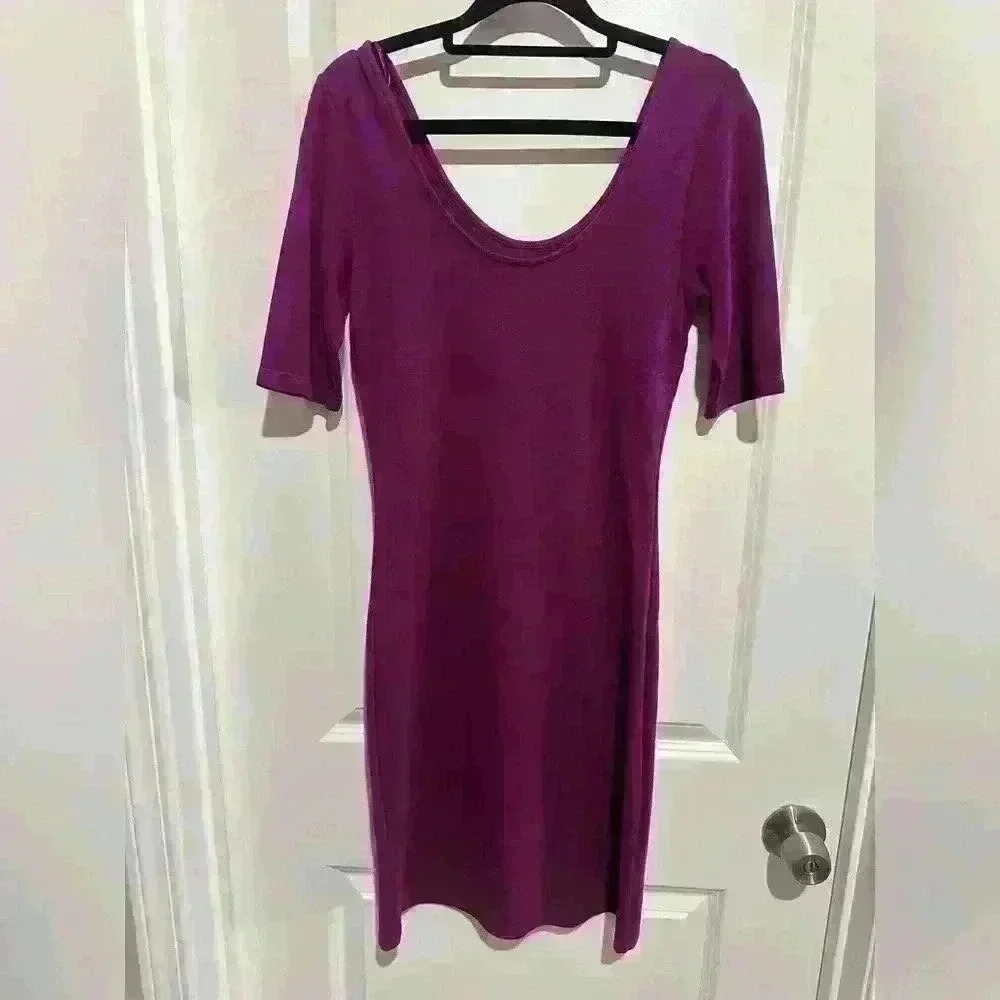 H&M purple jersey stretchy everyday simple short bodycon dress size 8